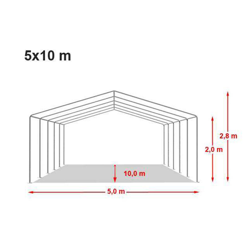 Экономичный ПВХ шатер 5×10 м (белый)