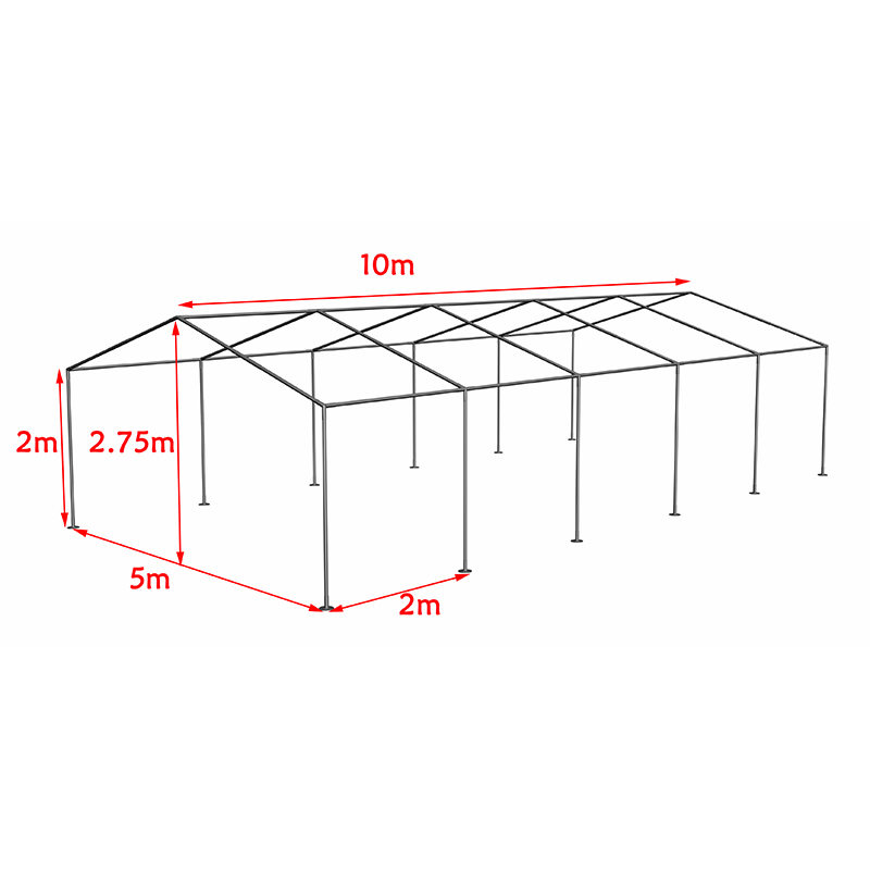 Экономичный ПВХ шатер 5×10 м (белый)