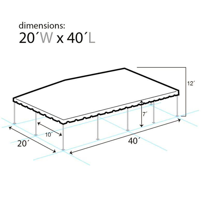 Однотрубный алюминиевый шатер 6×12 м (20'×40')