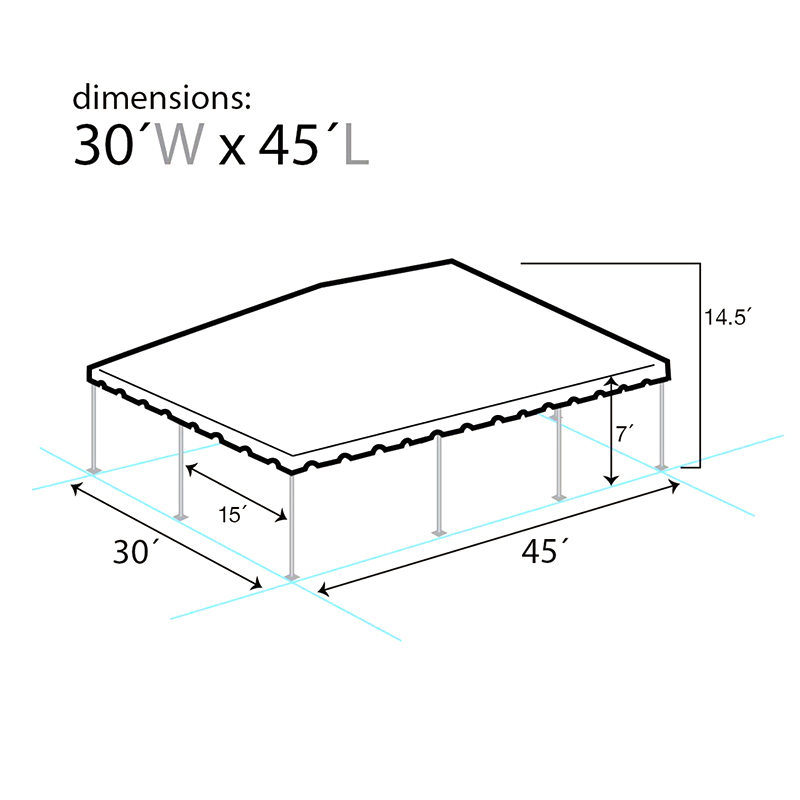 Двухтрубный секционный шатер 9×13.5 м (30'×45')